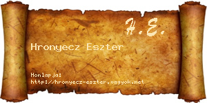 Hronyecz Eszter névjegykártya